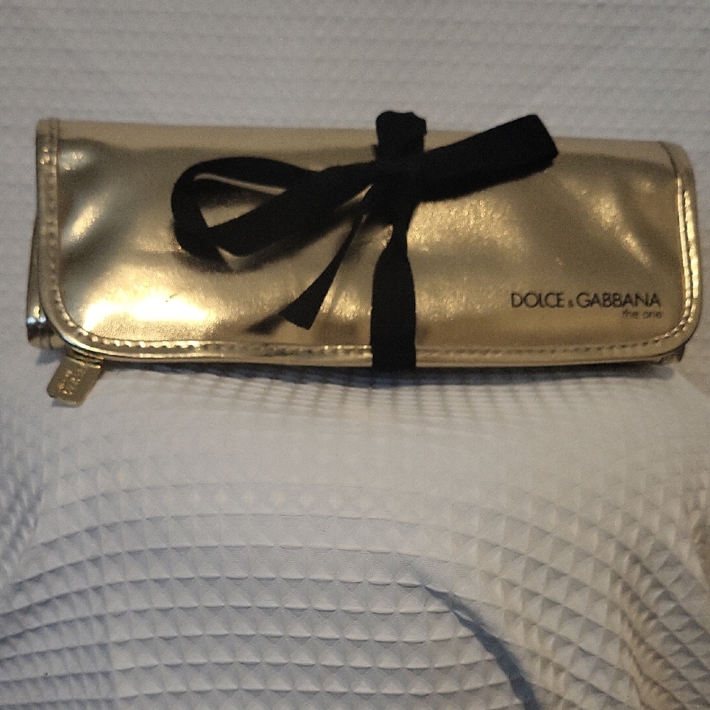 Dolce & Gabbana Gold Cosmetic Bag with Luxurious Finish
